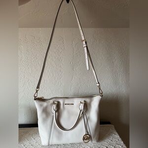 Michael Kors Cream Leather Shoulder Bag